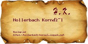 Hollerbach Kornél névjegykártya
